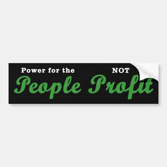 Power for the People Bumper Sticker (black) (Front)