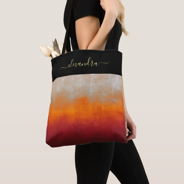 Power Girl Colors rustic ombre chic personalized Tote Bag (Close Up)