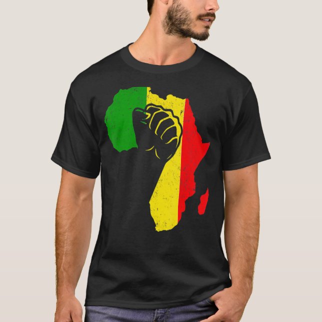 Power Hand African American Pride Black History Mo T-Shirt (Front)