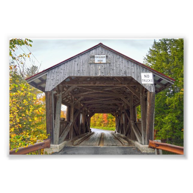 Power House Covered Bridge, Vermont Photo Print (Front)