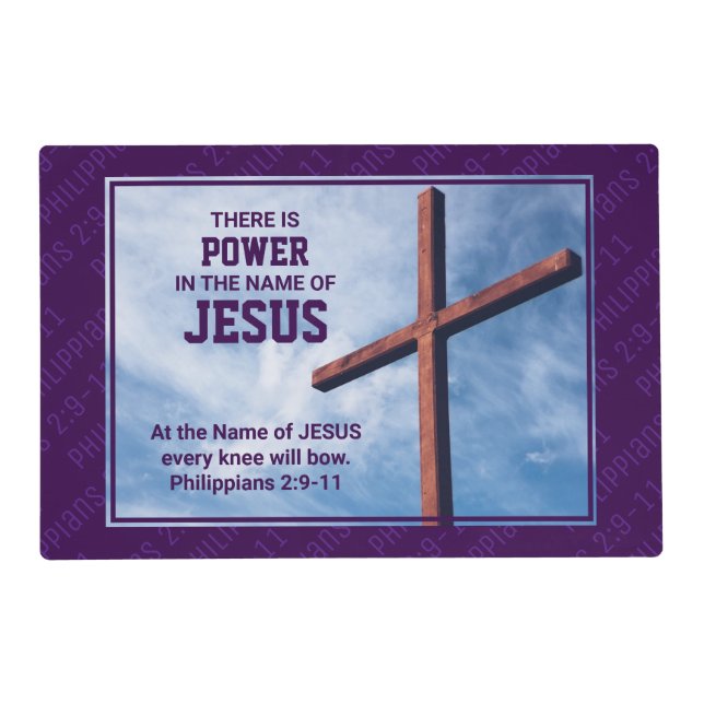 POWER IN NAME OF JESUS | Christian Placemat (Front)