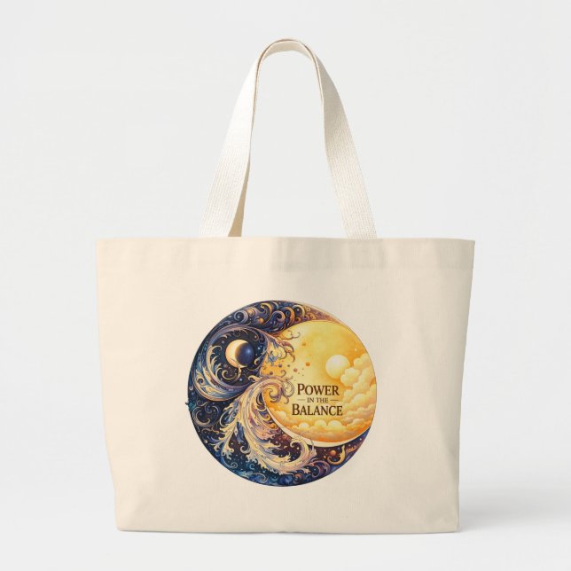 “Power in the Balance” Celestial Art Tote Bag (Front)
