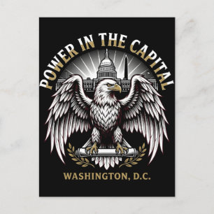Power in the Capital Washington DC Bald Eagle Art Postcard