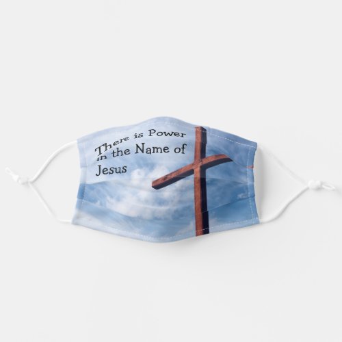 POWER IN THE NAME OF JESUS Customizable BLUE Adult Cloth Face Mask