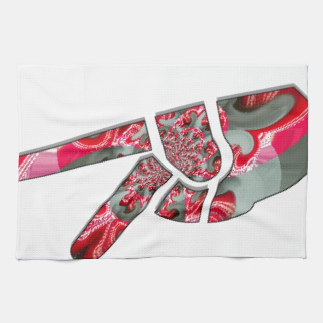 Power in the Palm: The Two-Finger Salute Kitchen Towel (Horizontal)