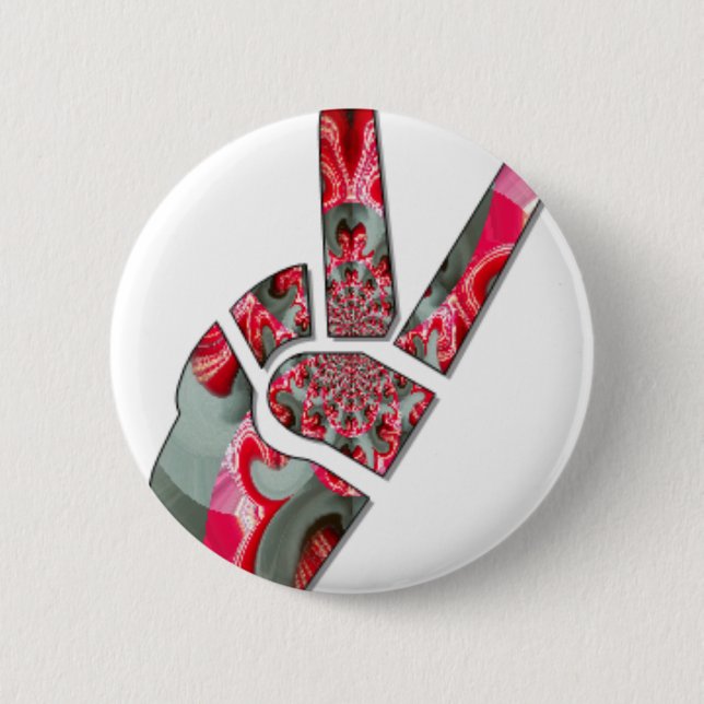  Power in the Palm: The Two-Finger Salute Pinback Button (Front)