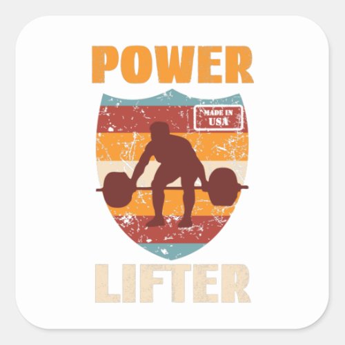 Power Lifter Weightlifting Sport Canada Classic R Square Sticker