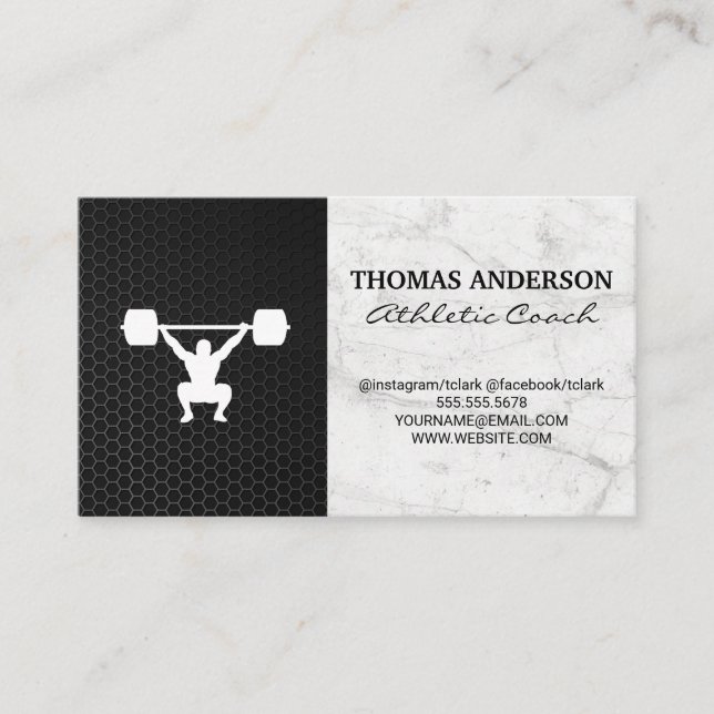 Power Lifting | Fitness Business Card (Front)
