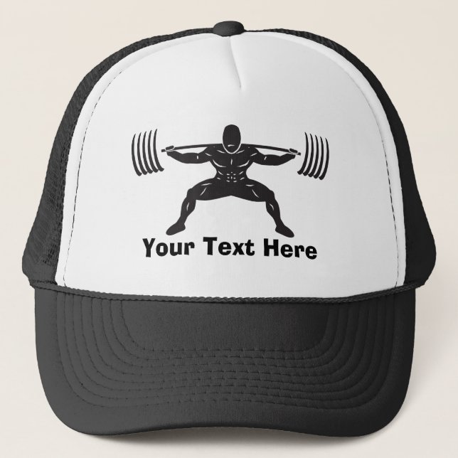 "POWER LIFTING" Power Squat Logo - Customizable Trucker Hat (Front)