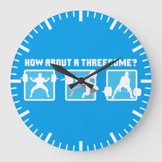 "Power lifting" - Squat, Bench, Deadlift Large Clock (Front)