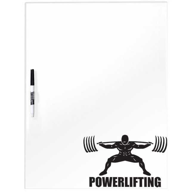 "Power lifting" Squat Motivational Dry Erase Board (Front)