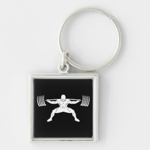 "POWER LIFTING" Sumo Power Squat Illustration Keychain
