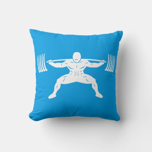 POWER LIFTING Sumo Power Squat Illustration Throw Pillow