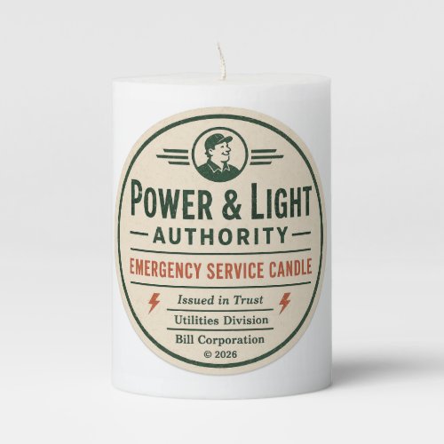 Power & Light Authority Emergency Service Pillar Candle