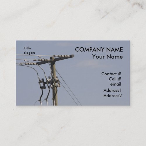 power line pole business card