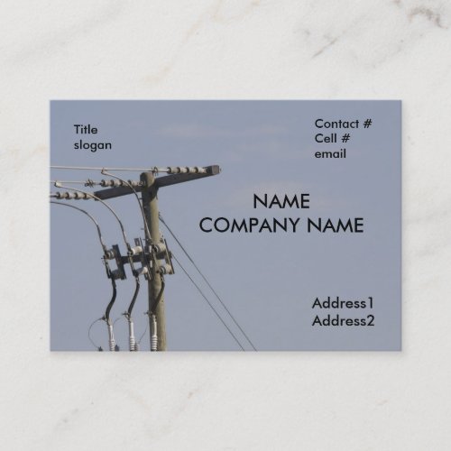 power line pole business card