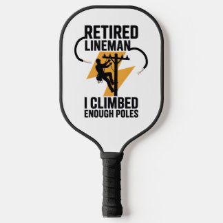 Power Line Worker Black Gold Lightning Graphic Carbon Fiber Pickleball Paddle
