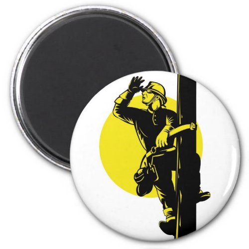 Power Lineman Electrician Electric Worker Magnet