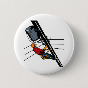 Power Lineman Electrician Electric Worker Pinback Button