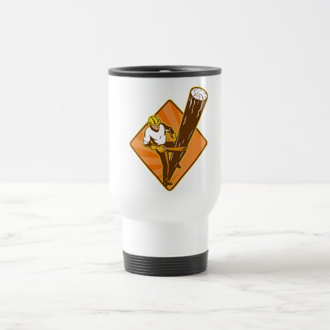 Power Lineman Electrician Electric Worker Travel Mug (Center)