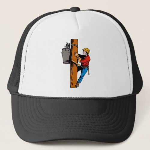 Power Lineman Electrician Electric Worker Trucker Hat