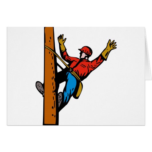 Power Lineman Electrician Worker Cards (Front Horizontal)