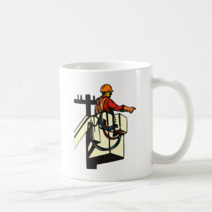 Power Lineman Electrician Worker Coffee Mug