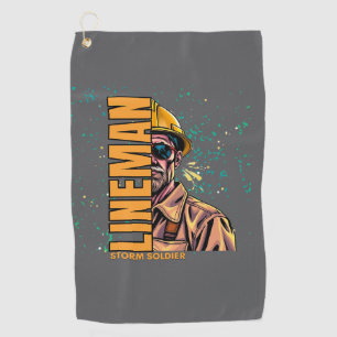 Power lineman golf towel