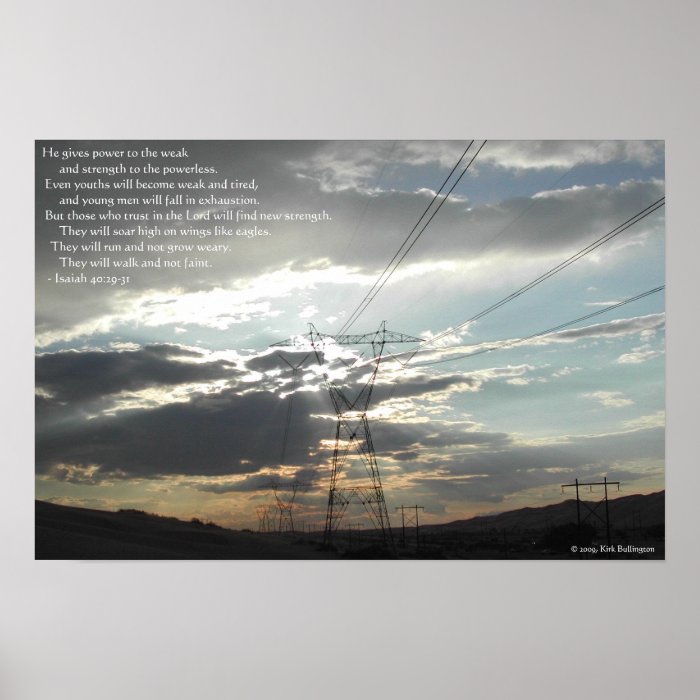 Power Lines—Isaiah 4029 31 Posters