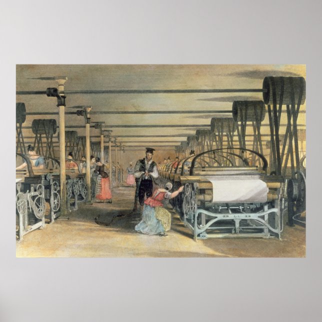 Power loom weaving, 1834 poster (Front)