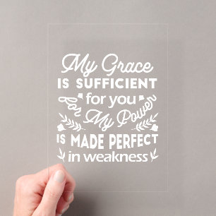 Power Made Perfect In Weakness  2 Corinthians 12:9 Acrylic Invitations