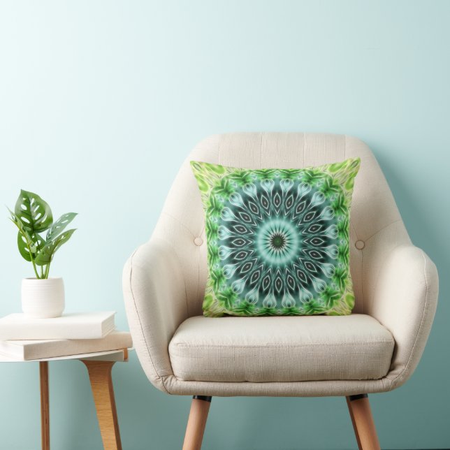 Power Mandala Seamless Pattern 14 Throw Pillow (Chair)