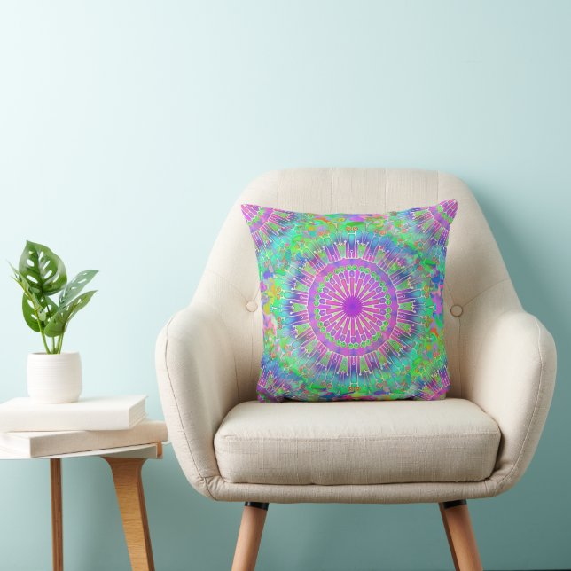 Power Mandala Seamless Pattern 5 Throw Pillow (Chair)