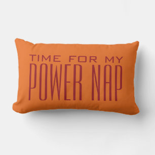 POWER NAP custom color & name throw pillow