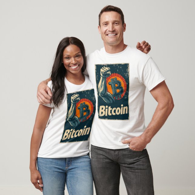 Power of Bitcoin Cryptocurrency Blockchain Design T-Shirt (Unisex)