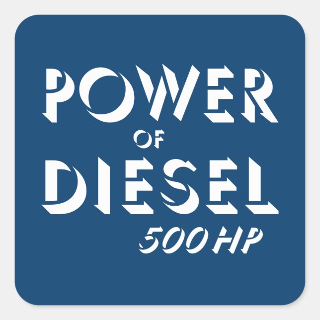 Power of diesel square sticker (Front)