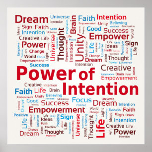 Power of Intention Word Cloud Success Colorful Poster