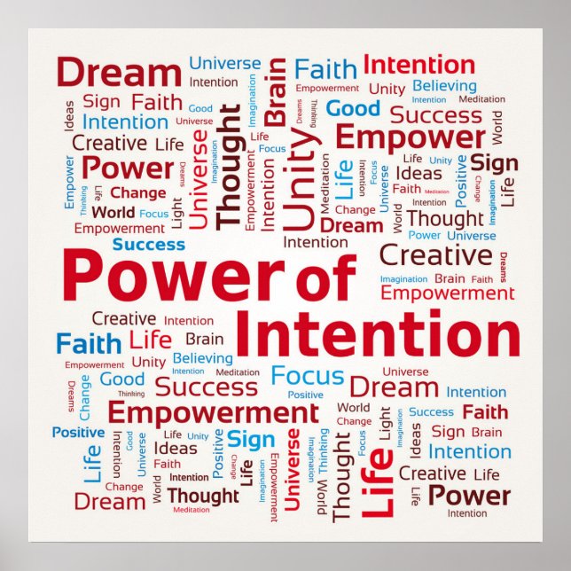 Power of Intention Word Cloud Success Colorful Poster (Front)
