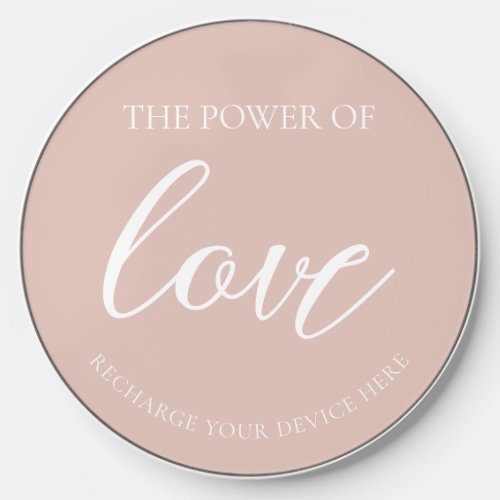 Power of Love Custom Pink Wedding Phone Station Wireless Charger