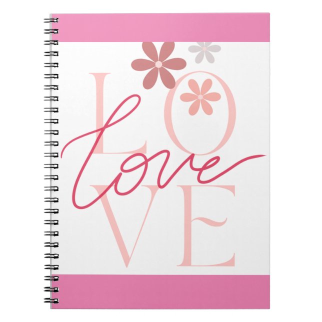 Power of Love Pink Spiral Notebook (Front)