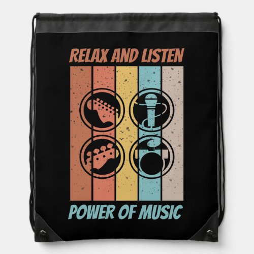 Power of music retro design Backpack