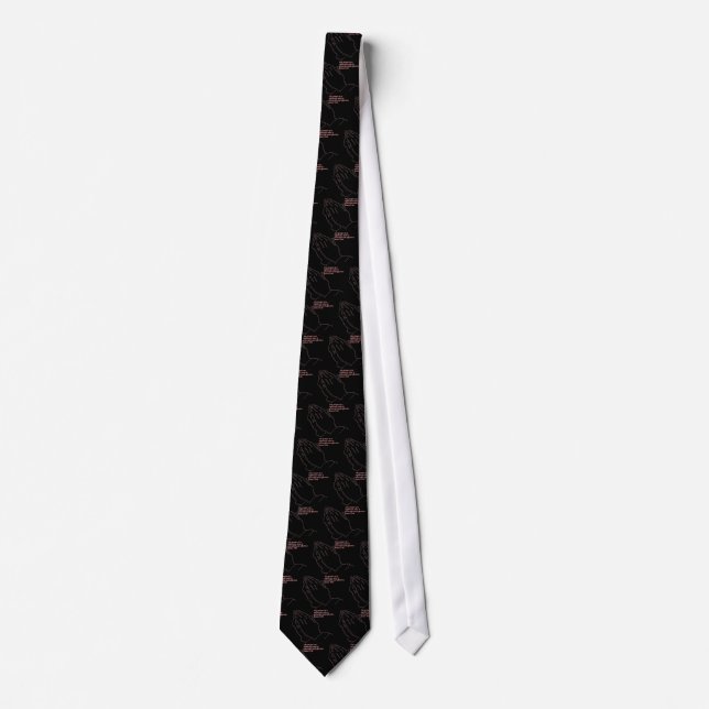 Power Of Prayer And Praying Hands Neck Tie (Front)