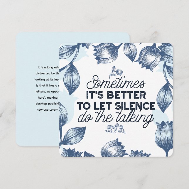 Power of Silence - Inspirational Quote Holiday Card (Front/Back)