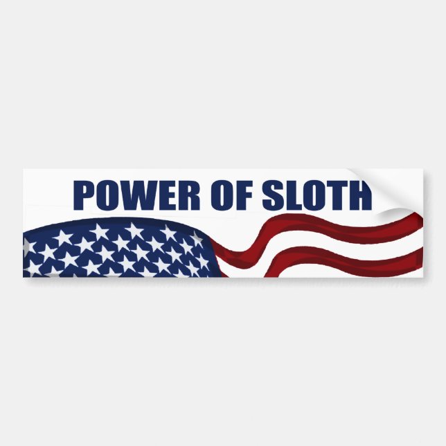 Power of Sloth Bumper Sticker (Front)