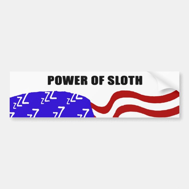 Power of Sloth Bumper Sticker (Front)