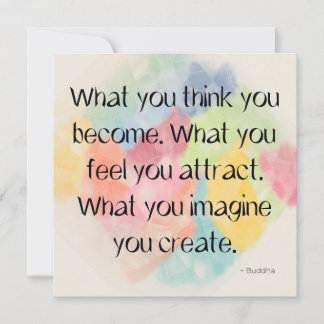 Power of Thought Buddha Watercolor Quote Art Card