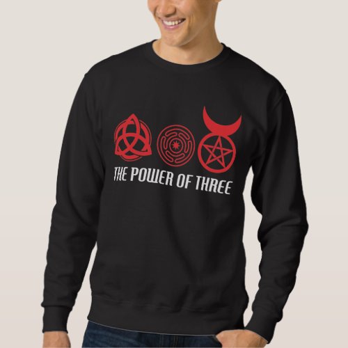 Power of Three Triquetra Hecates Wheel Horned God Sweatshirt