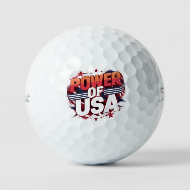  "Power of USA" Patriotic Golf Balls" Balls (Front)