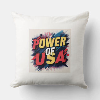 Power of USA Pillow - Bold Patriotic Design
