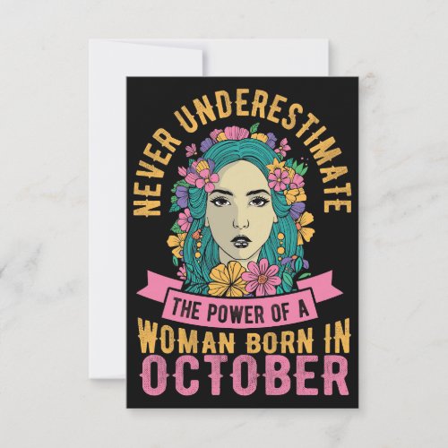 Power Of Women Born In October RSVP Card